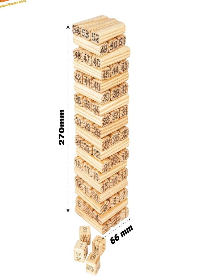 EASKY Wooden Stacking Tower Game | Wooden Tumbling Tower Game - Indoor Stacking Puzzle Blocks for Kids, Adults & Families - Fun Balancing Toy for Boys & Girls of All Ages - Party Game & Brain Teaser - Image 5